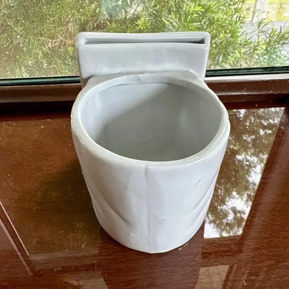 Vintage 1991 Geerlings Ceramic Planter Picture Frame Pink Bow